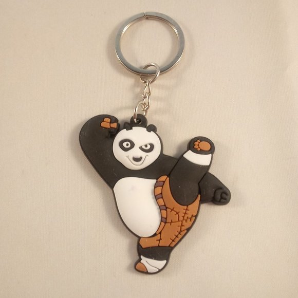 Men's Silver Kung Fu Keychain Key Ring Party Gift - Picture 2 of 2